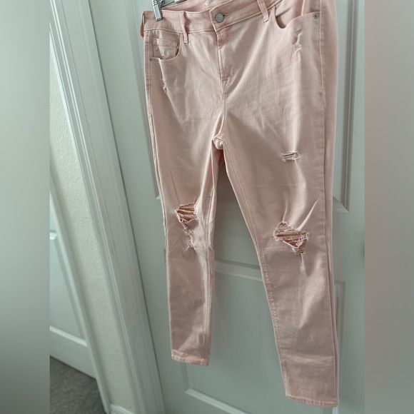 Denim- Pink ROCKSTAR SUPER SKINNY MID RISE JEANS - Picture 4 of 13